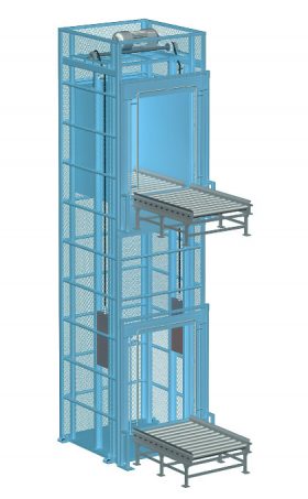 荷物用エレベーターよりも安価、短い工期で設置が可能な建築基準法適用除外のリフター、垂直搬送機